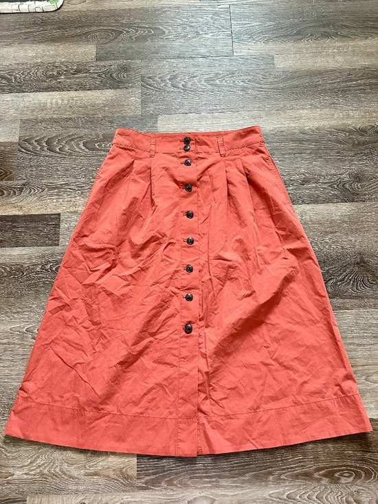 Madewell Dresses & Skirts - Madewell Poplin Pleated Button Front Midi Skirt NEW Sz 10 Russet Color